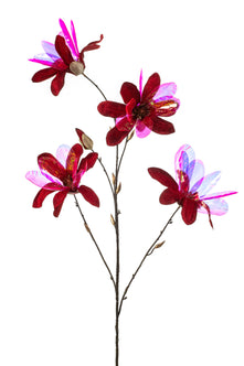 Emerald Kunstbloem Magnolia glamour 120cm rood