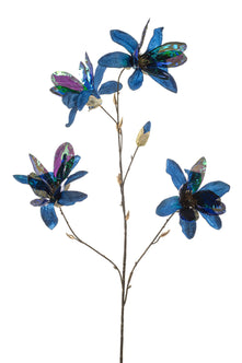 Emerald Kunstbloem Magnolia glamour 120cm blauw