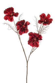 Emerald Kunstbloem Cosmos velvet 83cm rood